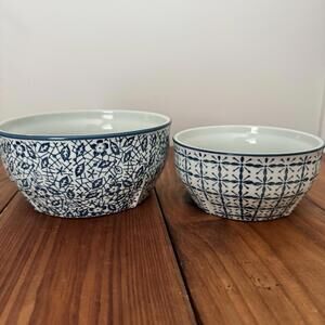 Yokohama Studio Blue & White Floral Hand Painted bowls